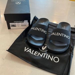 Valentino Black Slides Size 37